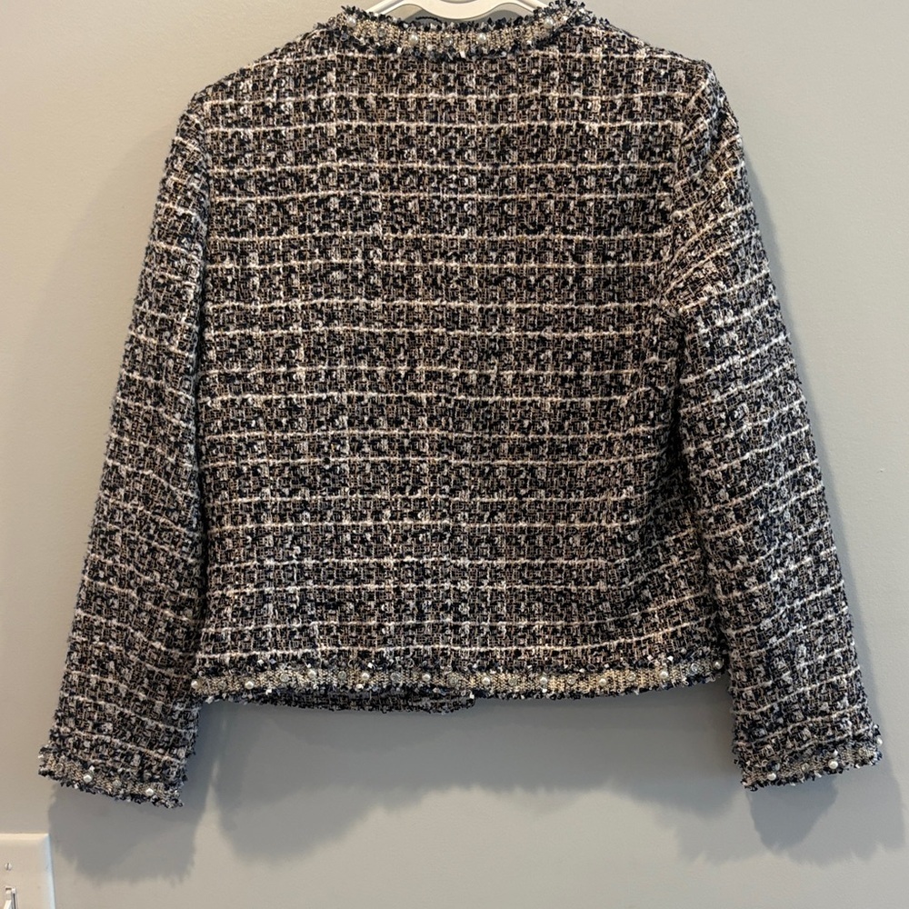 Stella + Lorenzo navy and White, cream, gold Tweed Blazer - Picture 8 of 9